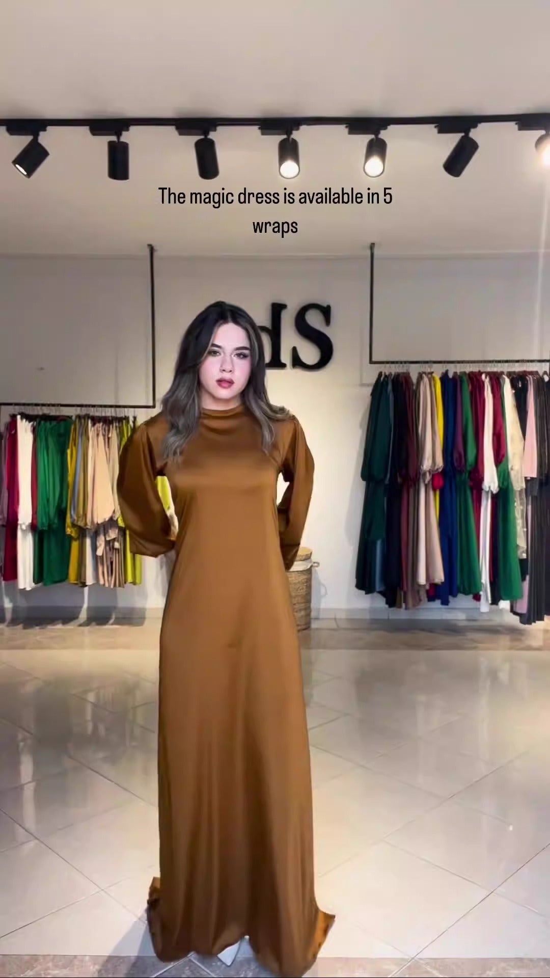 Small group slim fit autumn new women's clothing satin simulation silk dress long skirt