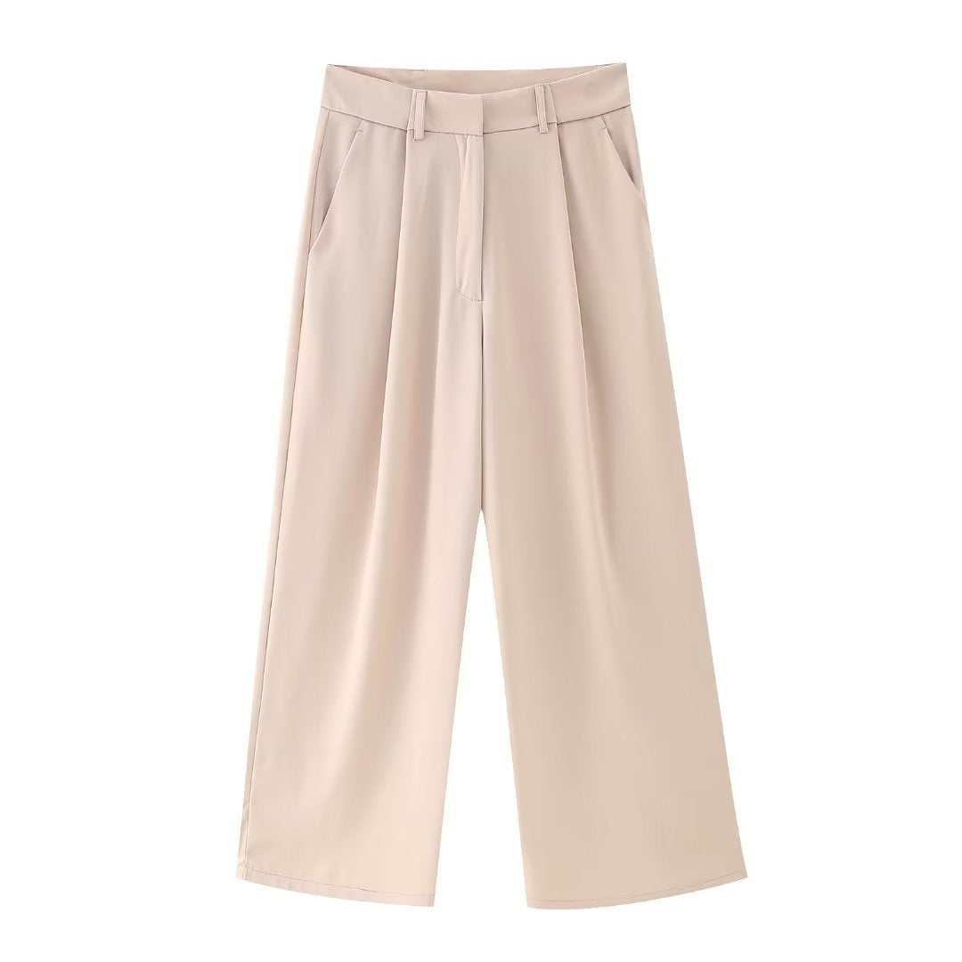Spring new women's clothing with European and American style feather decorations, straight tube suit jacket, heart long pants