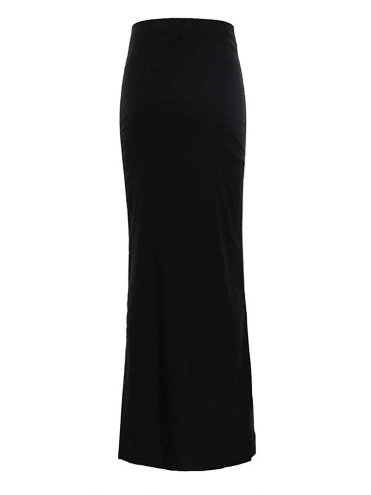 Tossy Fashion For Women Black Long Skirts High Waist Slim Seamless Elegant Ladies Gown Casual Summer  New Female Maxi Skirts