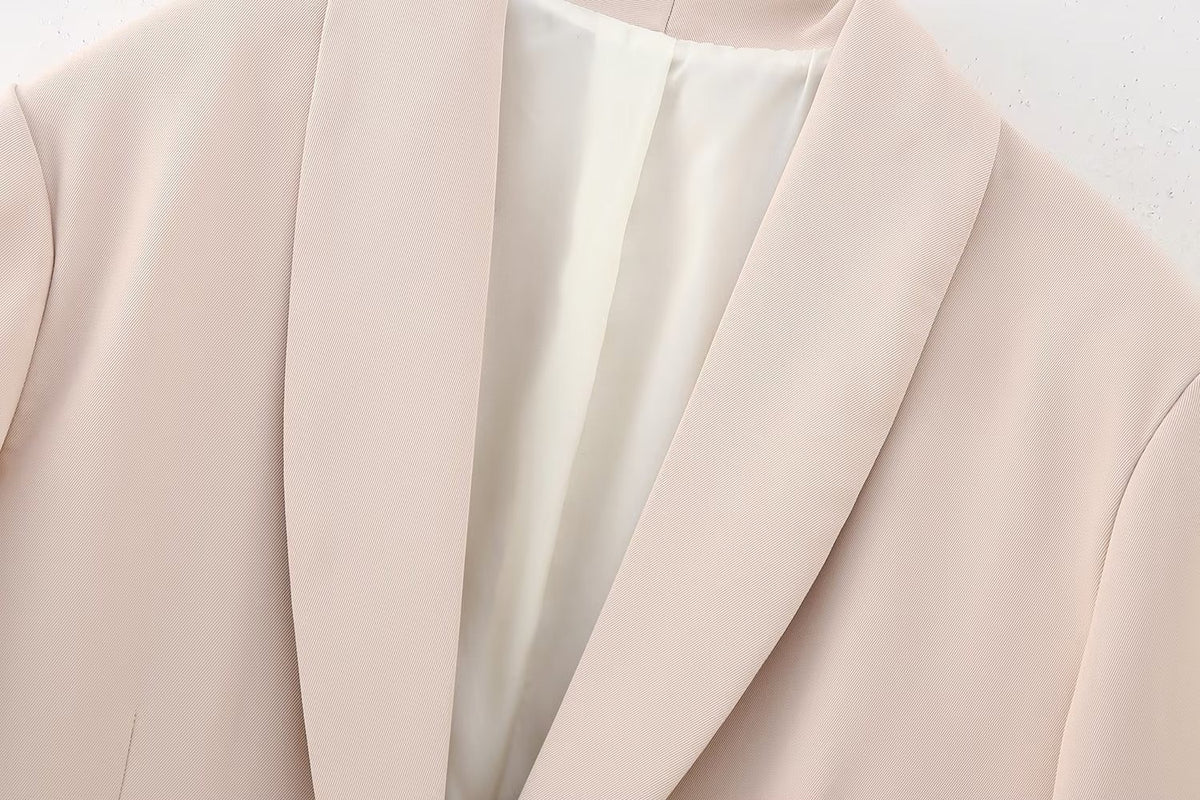 Spring new women's clothing with European and American style feather decorations, straight tube suit jacket, heart long pants
