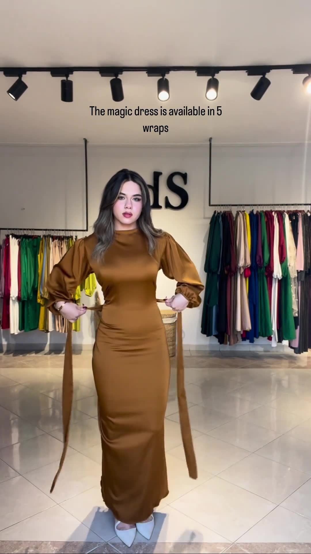 Small group slim fit autumn new women's clothing satin simulation silk dress long skirt